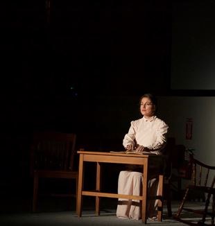 Mariagustina Fabara Martinez plays the adult Hellen Keller. Photo by Mary Sarah Ivers