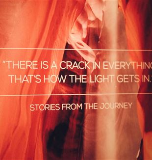 There's a crack in everything, that's how the light gets in, exhibit. Photo by Margaret Stokman