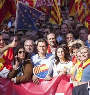 Albert Rivera, Xavier García Albiol and other opponents of Catalonia's independence from Spain. Photo by Robert Bonet via Wikimedia Commons
