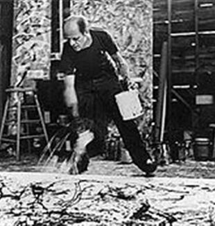 Jackson Pollock at Work. Wikimedia Commons