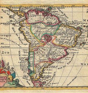 Antique Map of South America. Wikimedia Commons