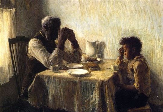 'The Thankful Poor' by Henry Ossawa Tanner. Via Wikimedia Commons