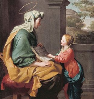 'The Education of the Virgin Mary' attributed to Giovanni Romanelli. Wikimedia Commons