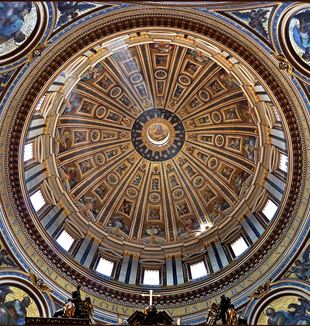 Dome of Saint Peter's Basilica. Wikimedia Commons