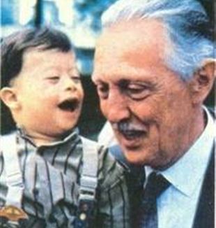 French Geneticist Jérôme Lejeune with a Boy with Down Syndrome. Wikimedia Commons