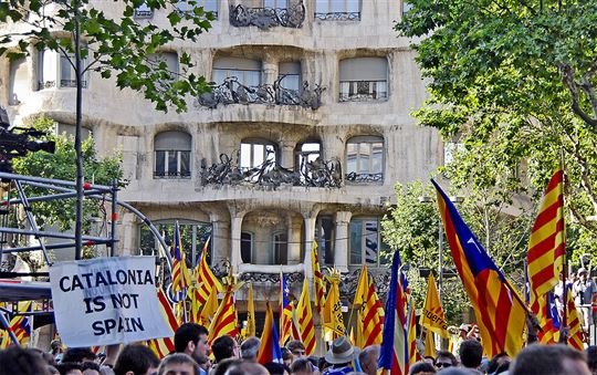 People gather in Barcelona demanding Catalonian independence. Photo/Flickr