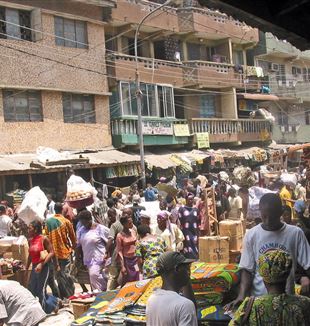 A Market in Lagos, Nigeria. Wikimedia Commons