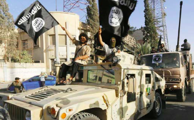 Daesh militants on their way to Raqqa, ISIS’s headquarters. 