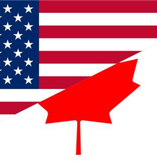 Flags of Canada and the United States. Wikimedia Commons