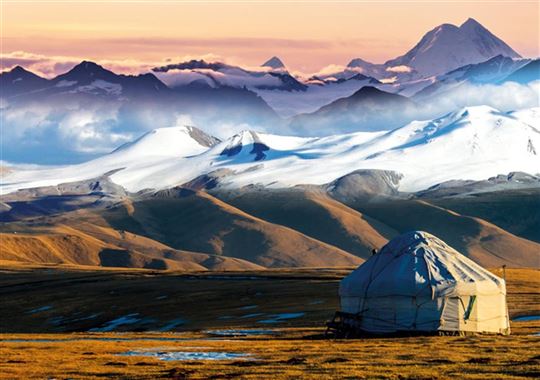 A tent in the Kazakh Steppe