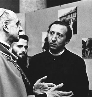 Fr. Luigi Giussani with the then Cardinal Montini