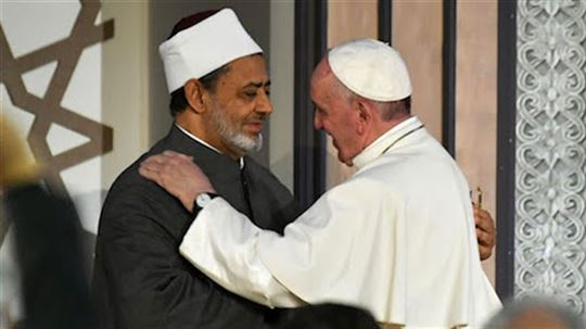 The meeting between Pope Francis and the Grand Imam of al-Azhar in February 2019