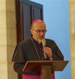 Monsignor Pierbattista Pizzaballa at the Pentecost Vigil in Jerusalem (©Gianfranco Pinto Ostuni)