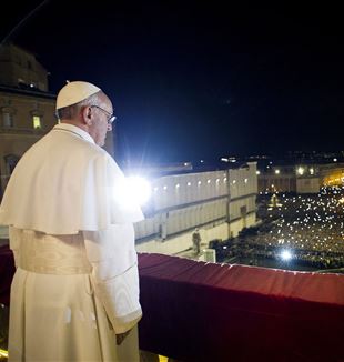 Pope Francis on the day of his election, March 13, 2013 (Photo: Catholic Press Photo)