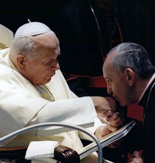 John Paul II with then-Cardinal Bergoglio (Catholic Press Photo)