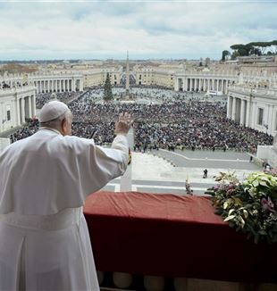 Pope Francis during the Urbi et Orbi blessing on Christmas Day (Vatican Media/Catholic Press Photo)