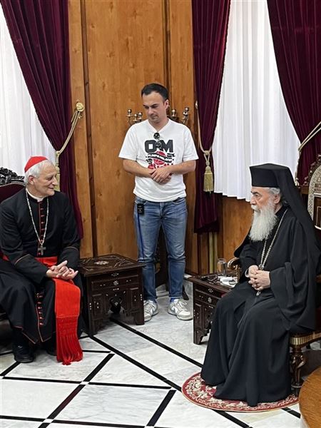 The meeting with the Greek Orthodox Patriarch of Jerusalem
