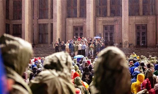 A moment during the pilgrimage (Photo: Tommaso Prinetti)