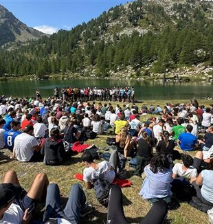 The hike during the CLU Equipe in La Thuile